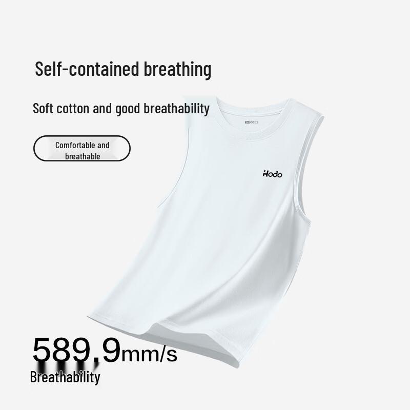 Hodo Men's Pure Cotton Sleeveless T-shirt & Shorts Loungewear Set