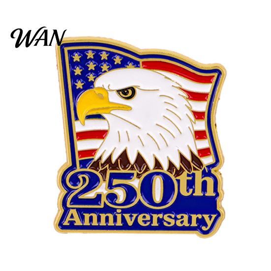 Artistic Brooch Accessory Liberty 250th Anniversary Commemorative Pin, American Flag Patriotic Lapel Brooch, Semiquincentennial Metal 250 Years C