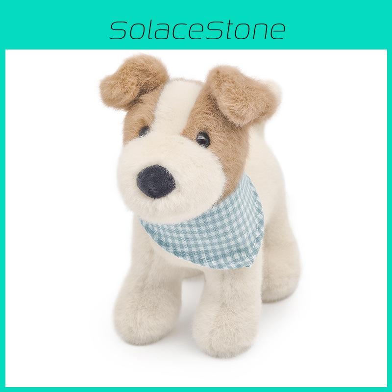 Adorable Cartoon Fox Terrier Plush Toy Soft Fabric Short Fur Kids Gift 18cm Height