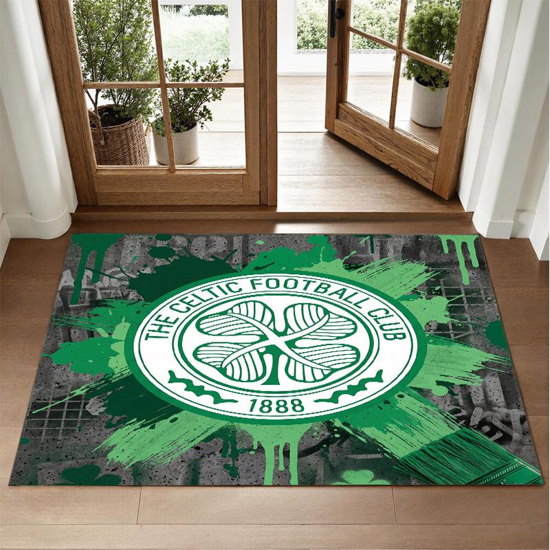 Celtic FC Design Crystal Velvet Rug Soft Decorative Mat for Bedroom Entrance
