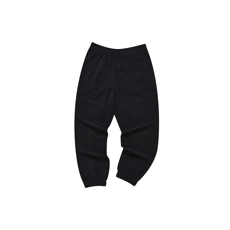 FILA Fusion Solid Color Embroidered Letter Logo Knitted Sports Pants Men bottoms Deep-Black T11M242602FBK