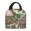 Ryukyu Kingdom Castle Town Walk Insulated Lunch Bag for Kids School Cooler Thermal Food Box Tote Portable Lunch Boxes Container