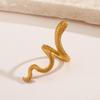 New Fashion Statement Snake Shape Stainless Steel Rings For Women Vintage Gold Color Animal Open Ring Trend Luxury Jewelry
