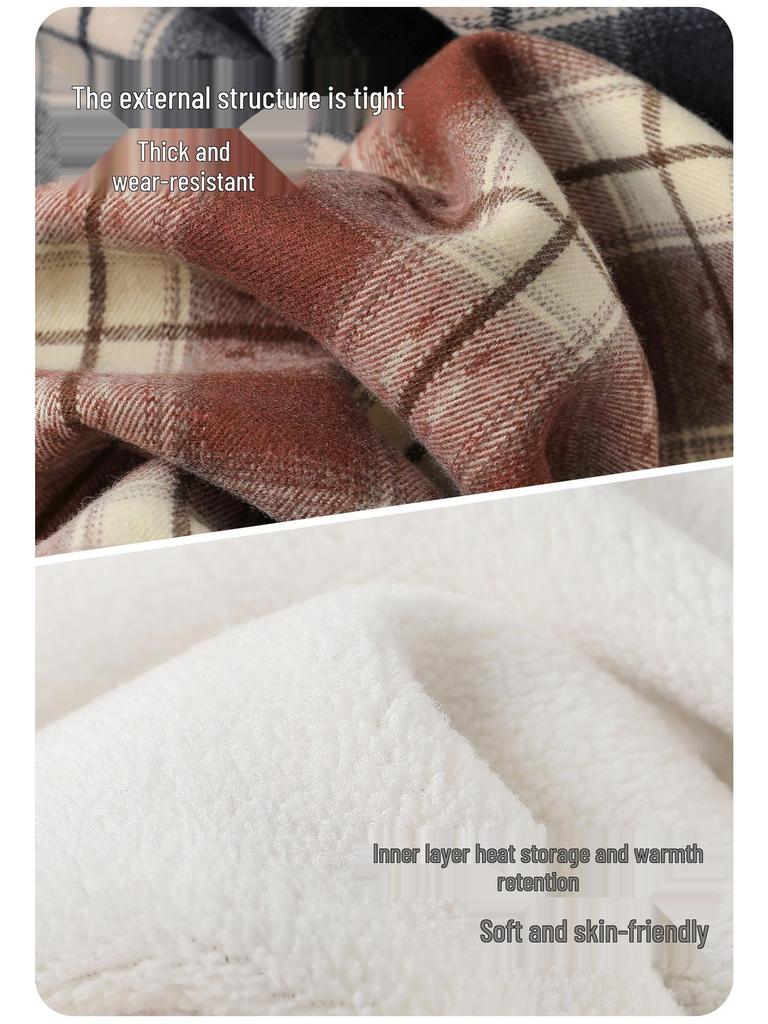 European Boys' Fleece-Lined Plaid Shirt - Autumn/Winter 2025 Kids' Thickened Top