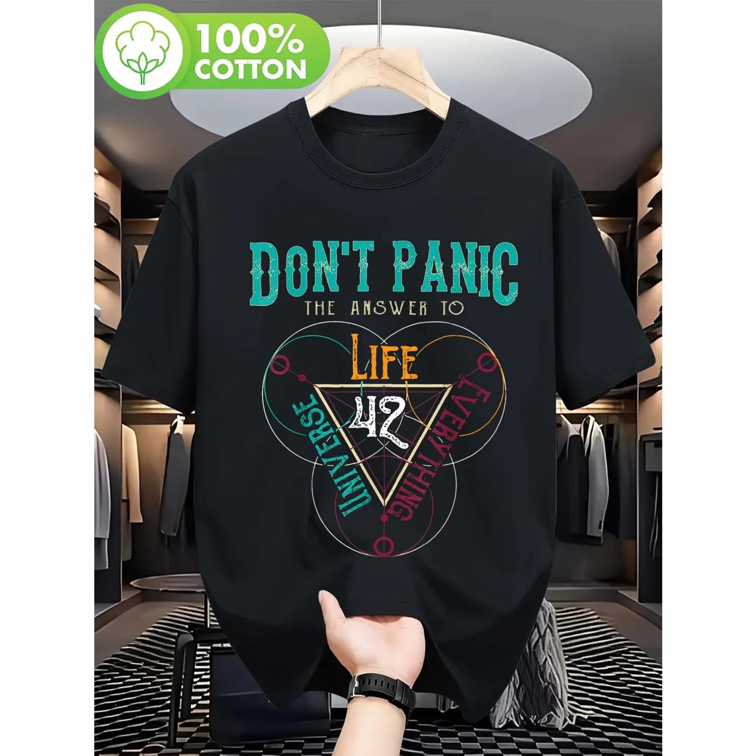 

42 Mystery of Life, Universe, and Everything Don t Hurry Up T-shirt Classic Casual Sports Travel Daily Wear Unique Print XXXXXL чорний