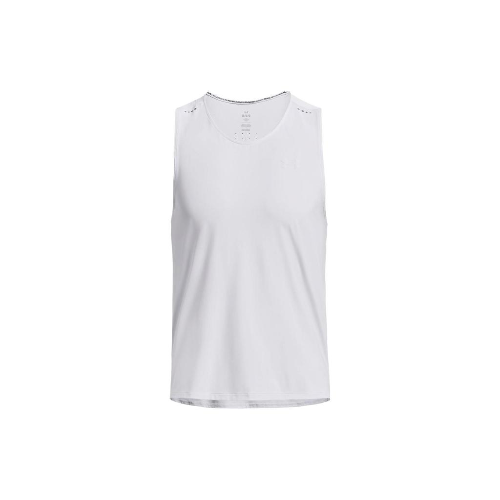 Under Armour Solid Color Crew Neck Sleeveless Sports Vest Men Tops White 1376519-100