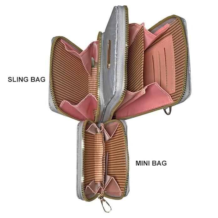 RSINC Damen Handy Umhängetasche 2 Hauptfächer 3 Taschen & 4 Kartenfächer B0DST5KJS3