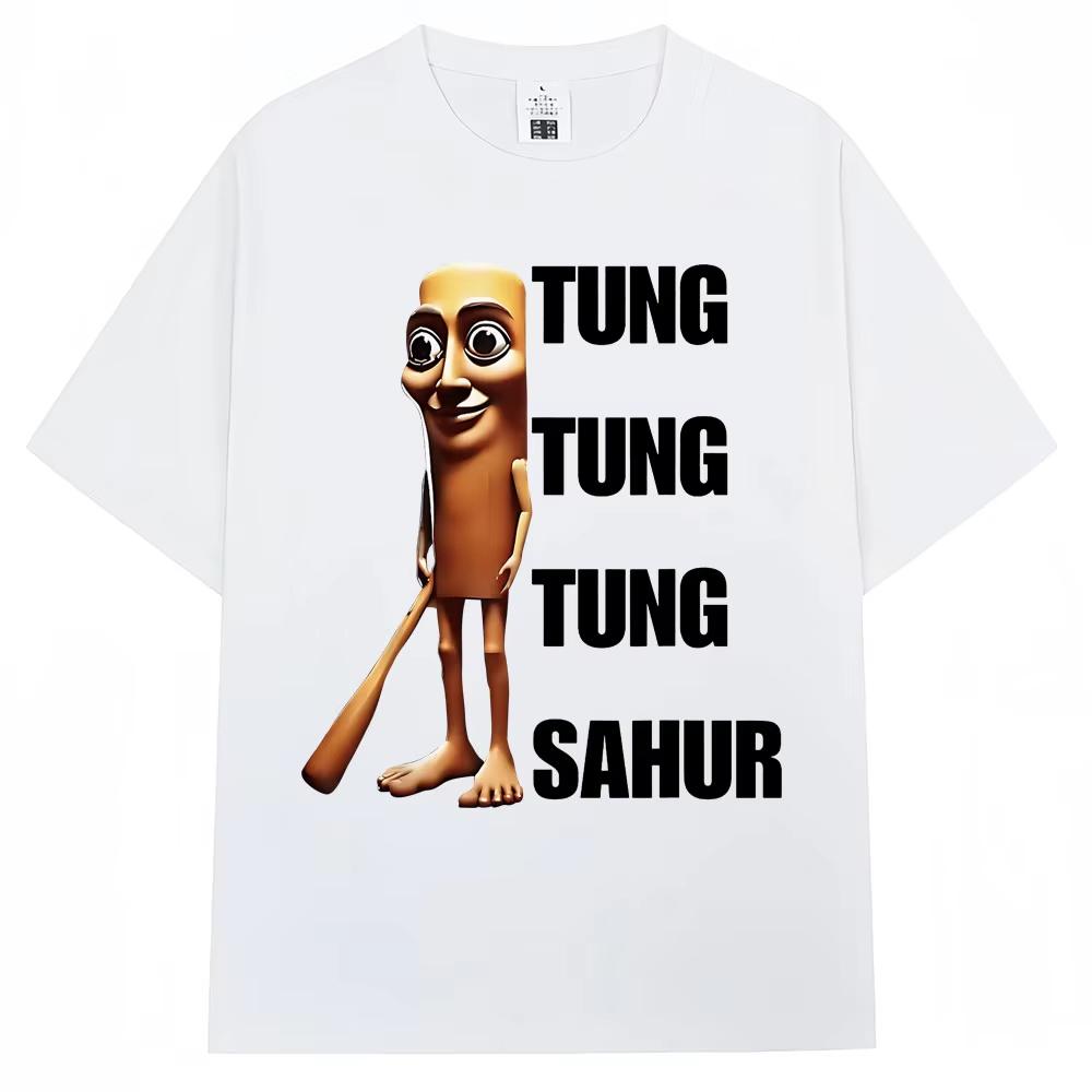 Tung Tung Tung Sahur Funny Baseball Bat Meme T Shirt Men Women Fashion Humor Popular T Shirt Loose Summer ONeck Cotton TShirts