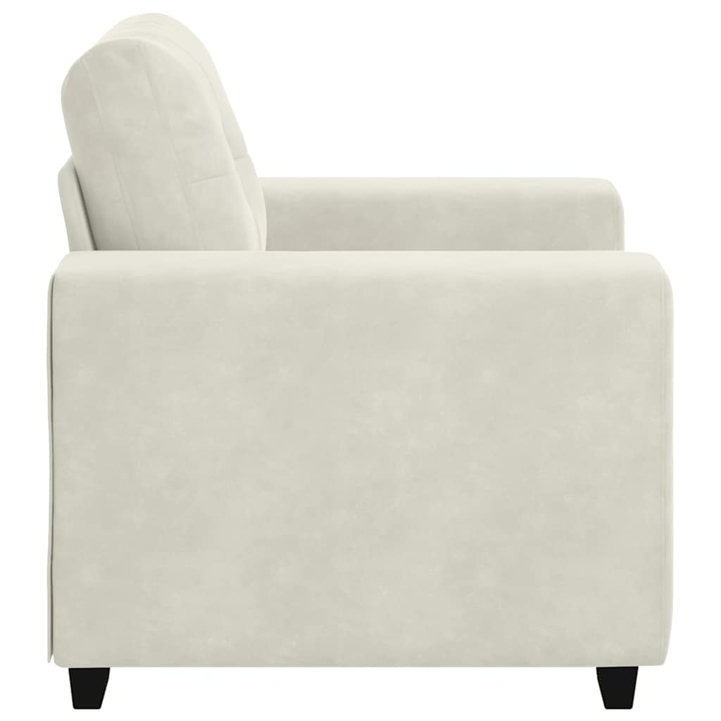 Cream Armchair 100 X 78 X 80 Cm Velvet