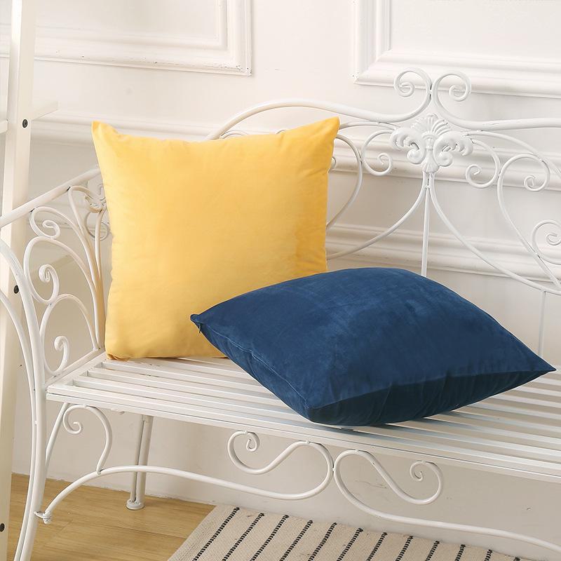 Kissenbezug aus einfarbigem Samt - Taillenstützkissen für Sofa oder Bett, kostenloser Versand