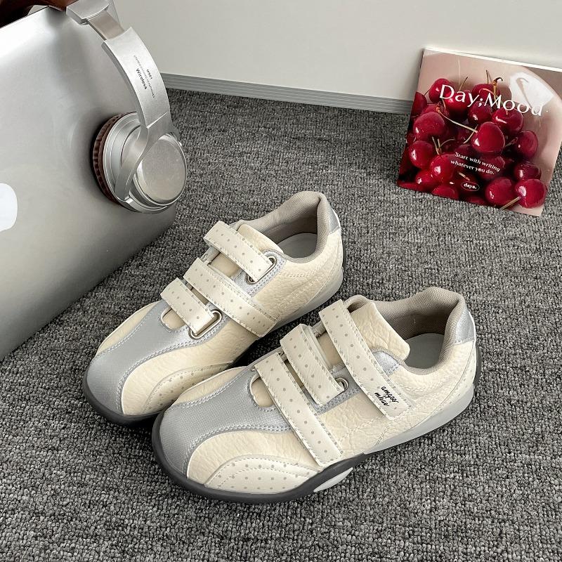 White retro thick-soled Velcro Women s 2 New Autumn Versatile Sneakers 35