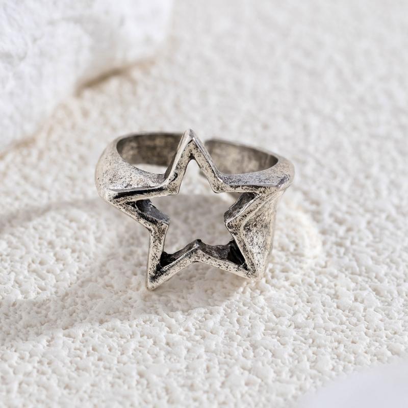Fashionable Geometric Star Adjustable Finger Rings Jewelry Vintage Aesthetics Y2k Accessories Party Rings Jewelry Charm