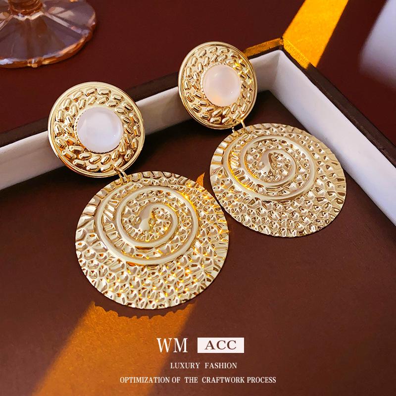 Boucles d'oreilles vintage Argent Aiguille Cœur & Fleur Pendentif Pompon