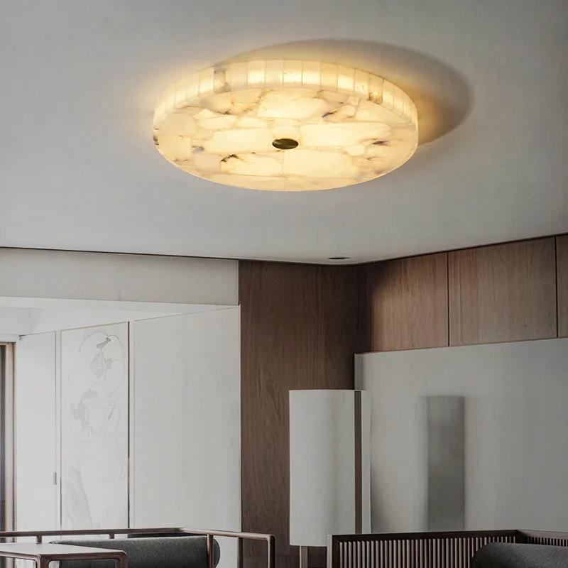 Led Lights Modern Marble Ceiling Chandelier Home Decor Ceiling Lamp White Marble