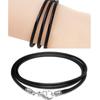 Black Leathers Necklace Cord with Stainless Steel Clasps for Necklaces Pendant Bracelet String Rope DIY Jewelry Making