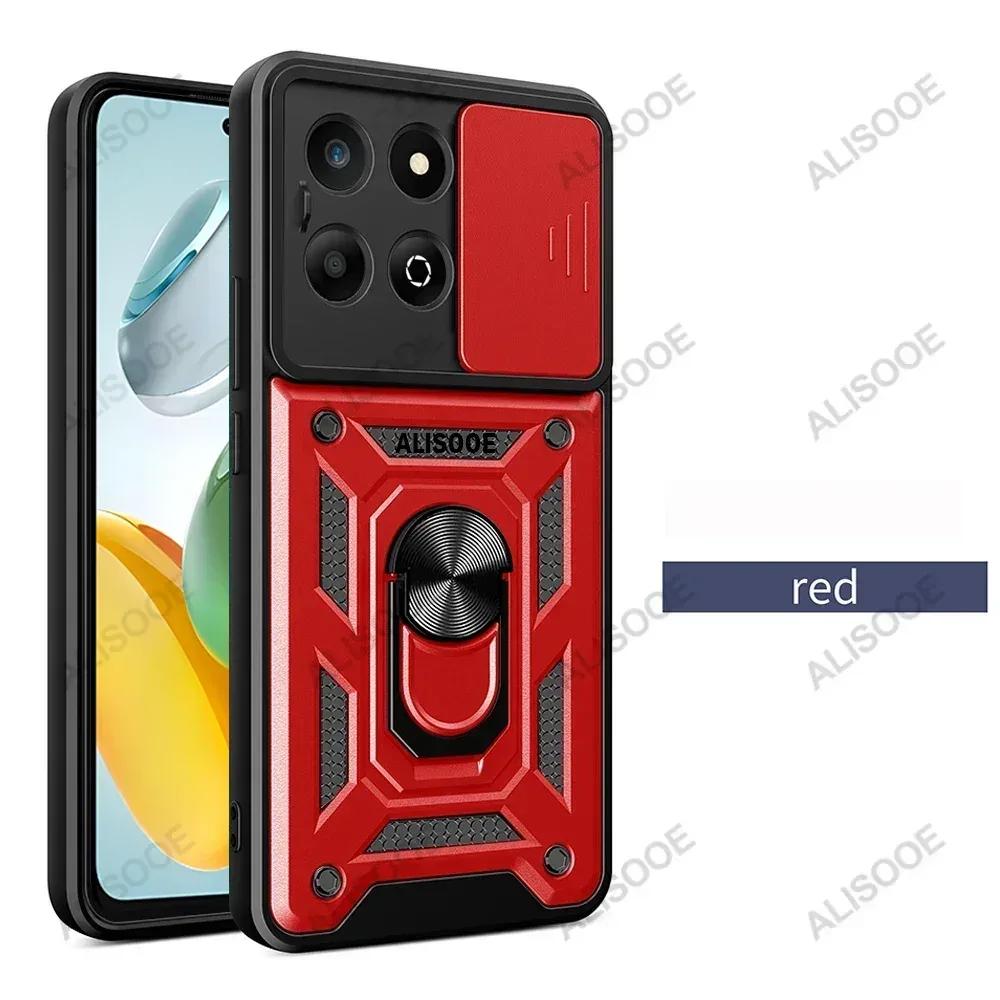 Funda for Honor X8C X7C 4G Case Slide Camera Lens Ring Stand Holder Shockproof Phone Cover for Honor X7C Capa