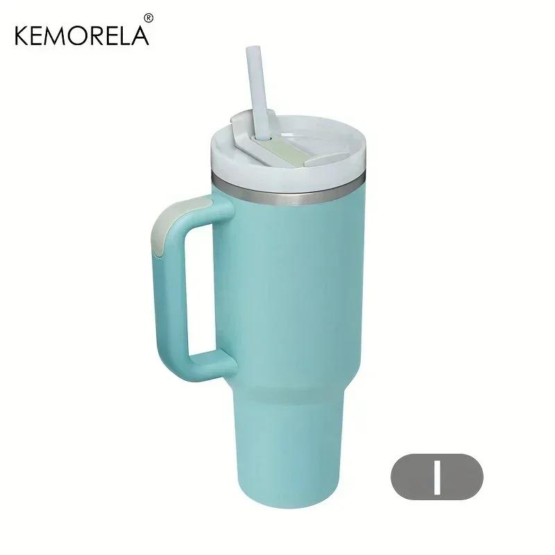 40oz 304 Steel Insulated Water Bottle Thermal Coffee Car Mug Cold Mugs Vacuum Flask With Handle Straw For Sport