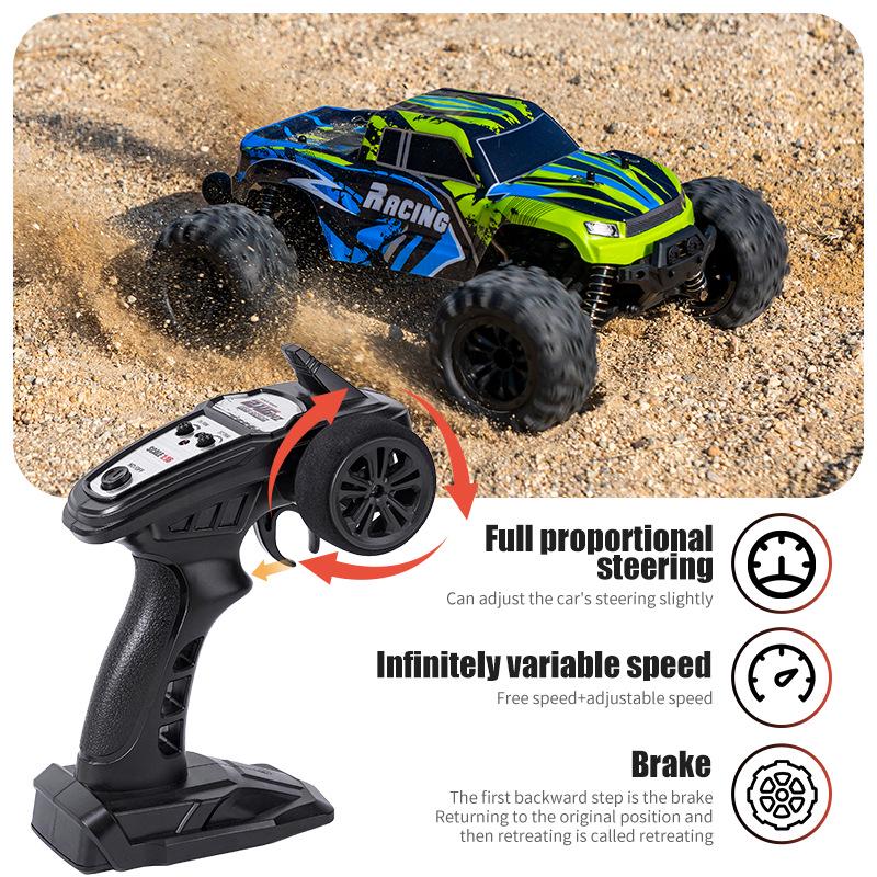 Remote Control 4WD High-Speed Drift Off-Road Bigfoot Electric Toy Truck Model.