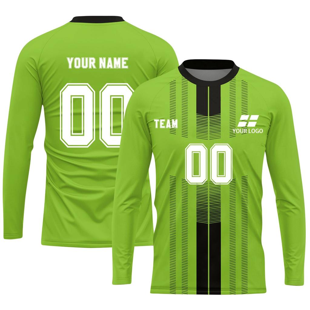 Men’s Long Sleeve Athletic Soccer Jersey, Lightweight Quick-Dry Sports Shirt for Training & Team Uniforms, Red/White