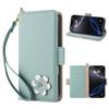 Carina custodia a portafoglio in pelle con coniglio e fiore 3D, supporto per telefono, per iPhone 17 Air 16 15 PM 14 13 12 11 Pro Max XR XS SE 16e 6 7 8 Plus, slot per schede, cover a libro