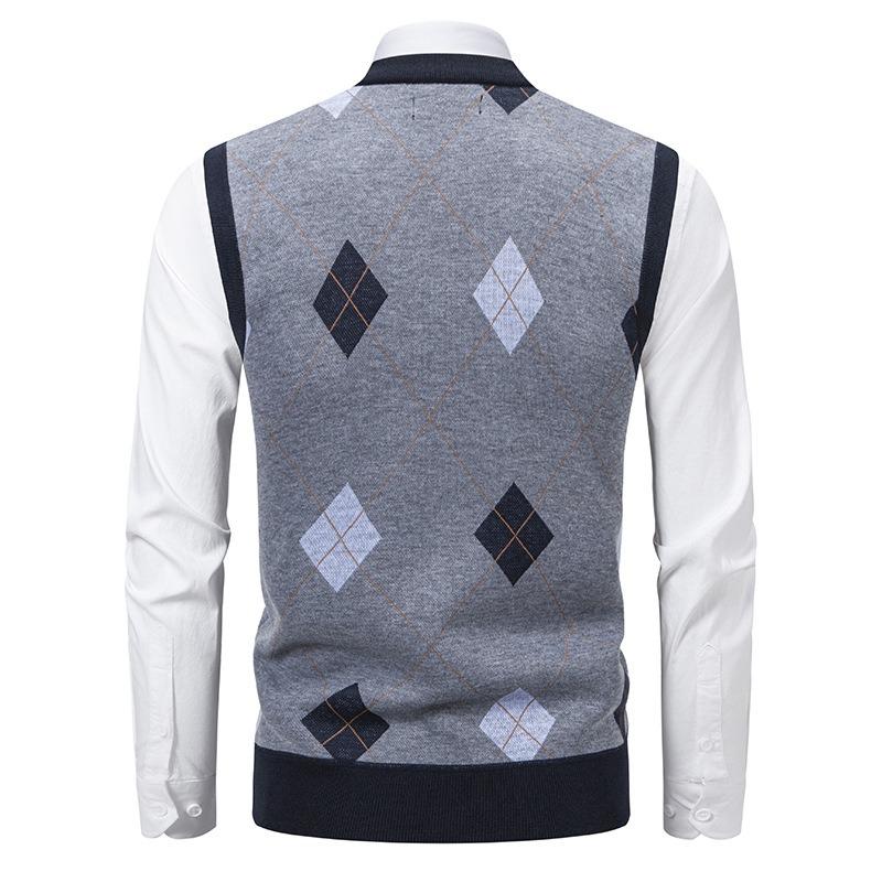 Men S Fleece Lined Loose Fit Pullover Knit Sleeveless Vest