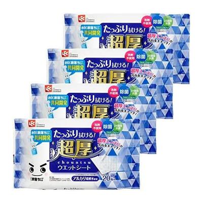 Rec Water Drops Super Thick Wet Sheets 20 Pieces (Pack of 4) Flooring Sheets/No Detergent/Sterilization/24 Hour Antibacterial/Uses Alkaline