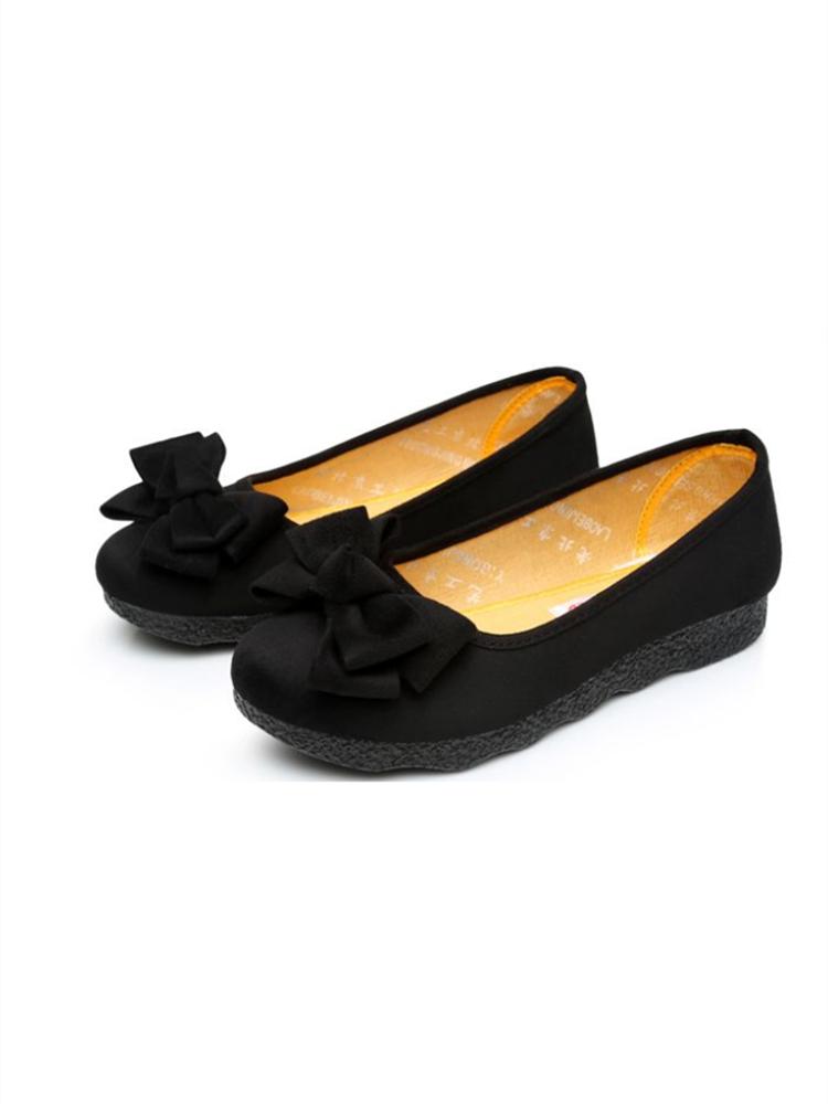 sapatos femininas women fashion sweet light weight black bow tie spring slip on anti skid flat loafers lady casual shoes a83