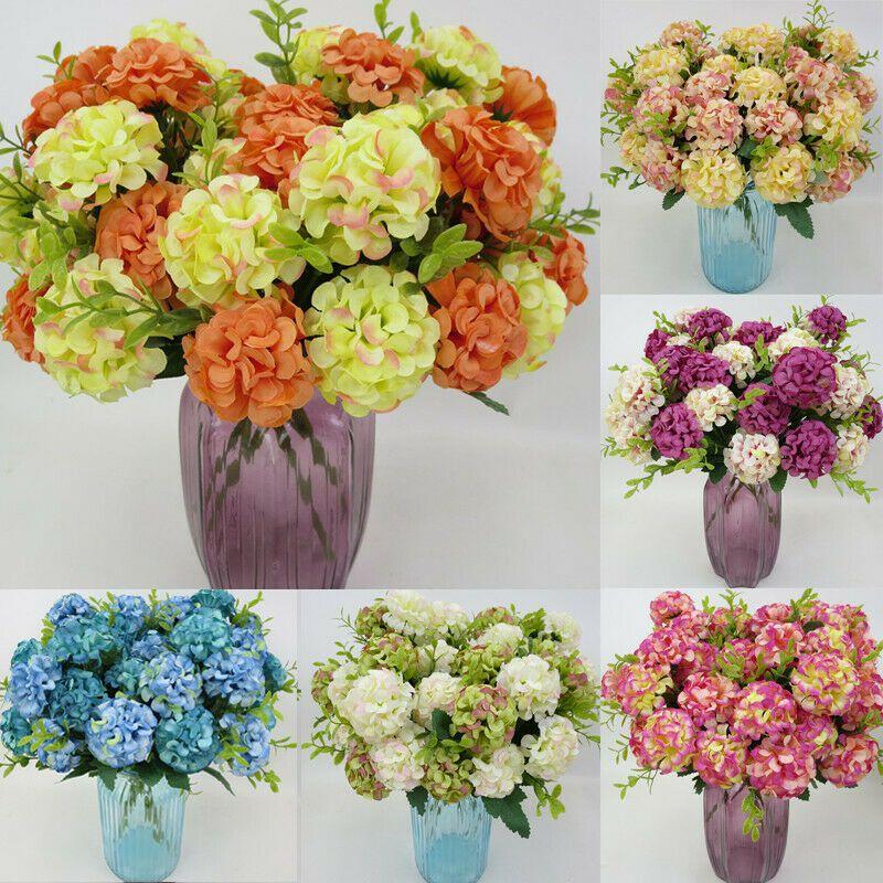 Charming 10 Heads Silk Hydrangea Artificial Bouquet For Sophisticated Home Accents