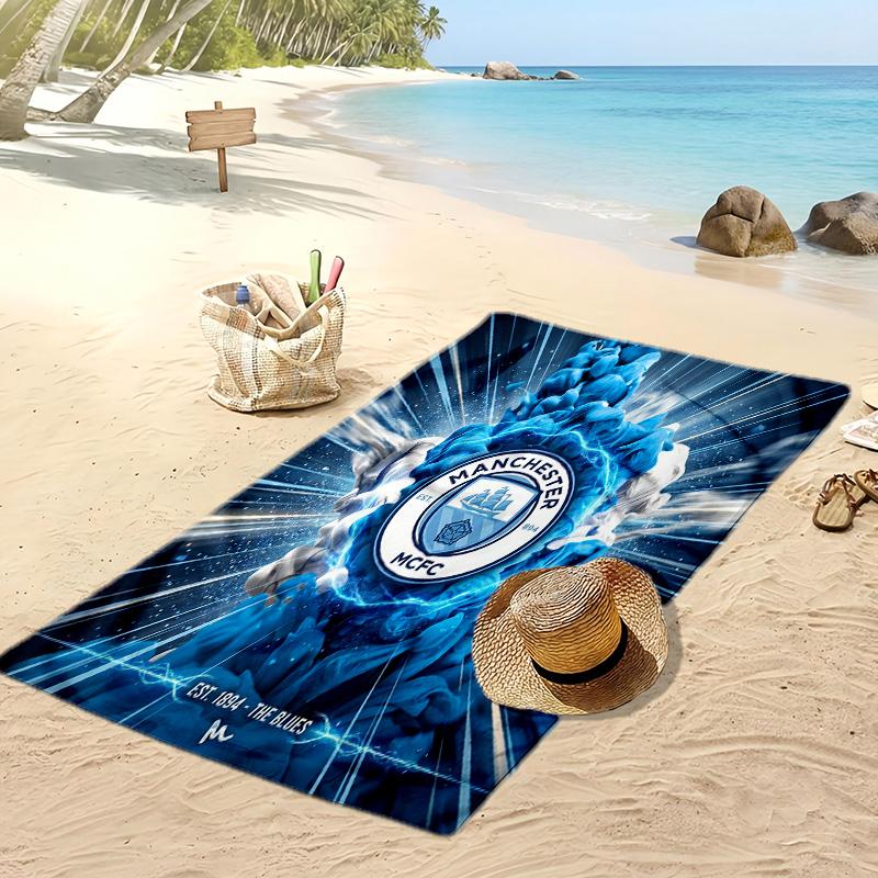 Manchester City Printed Beach Towel Quick Dry Soft TowelPortable Large Rectangular Beach Blanket for Travel Swimming Pool