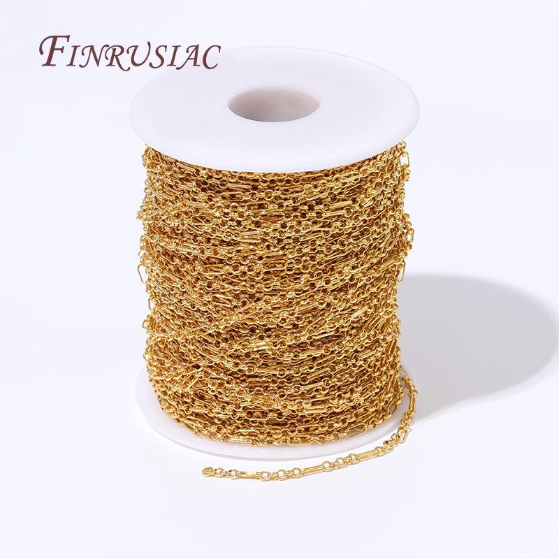 18K Gold Plated Rectangle Chains For Necklaces Bracelets DIY Jewelry Making Supplies,Decorative Needlework Chain Fittings