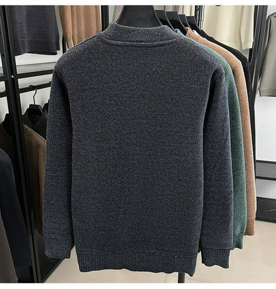 Men's Velvet Thick Winter Knit Chenille High-Collar Sweater