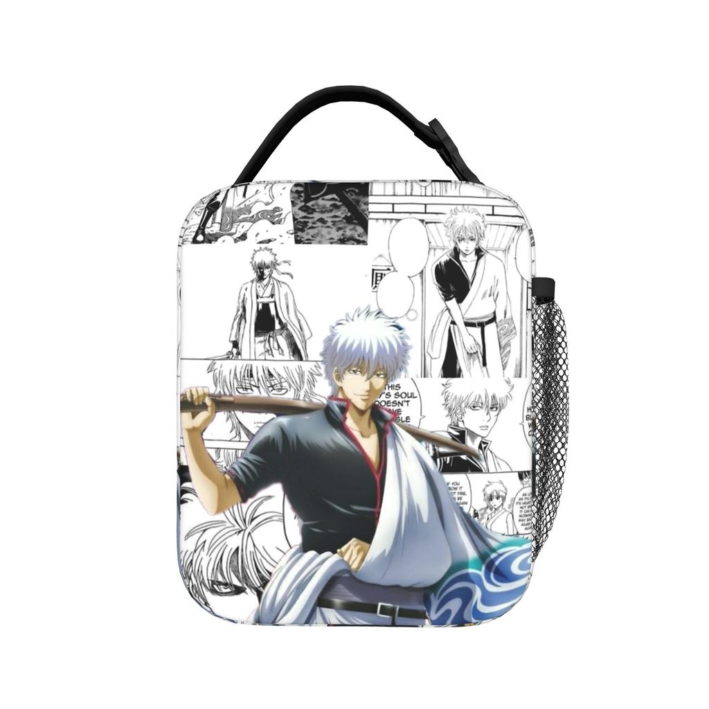 Gintoki's Chaos Yorozuya Insulated Lunch Bag Cooler Bag Reusable,Meal Container Gintama Leakproof Lunch Box Tote Food Bag