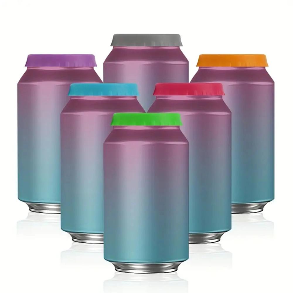 6 Pack Silicone Soda Can Lids Silicone Can Lids Beer Can Lids Juice Drink Can Protective Covers Reusable Fits Standard Cans