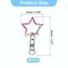 30pcs Metal Spring Snap Key Chain Star Shape Swivel Snap Clasp Keyring Chain Hanging Buckle with Open Jump Rings for DIY Craft Bag Rainbow [uxcell]