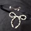 Chic Bowknot Necklace featuring Pendant Elegant Pearls Choker Jewelry Adornment