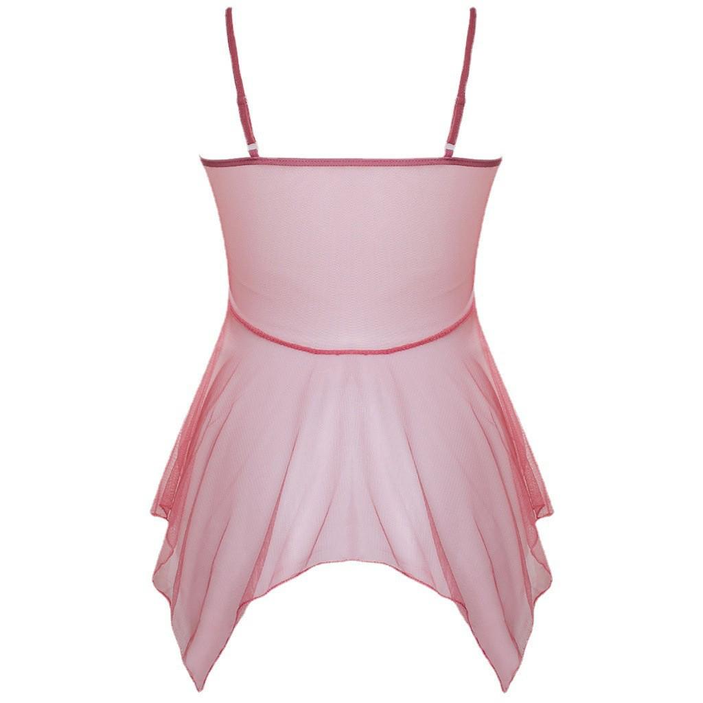 European & American Sexy Mesh Lace See-through Erotic Lingerie Pajamas for Women