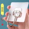 Strong No-Punch Adhesive Plastic Hooks - Transparent, Load-Bearing for Kitchens