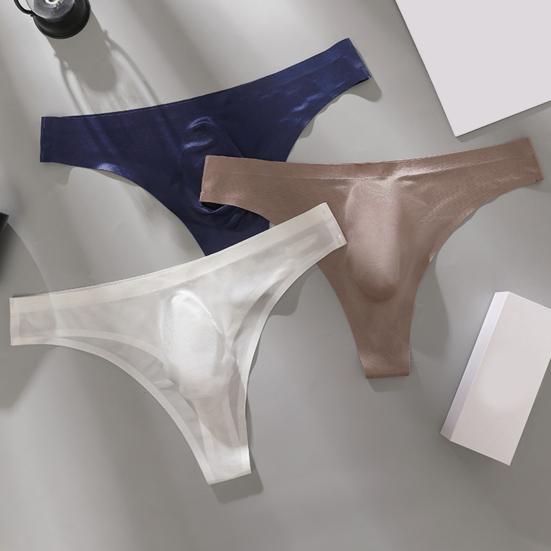 Heren Slips Hoge Elasticiteit Pasvorm Strakke Snit Letterprint Ondergoed Sexy Sport Gym Dunne IJszijde Naadloos Ondergoed
