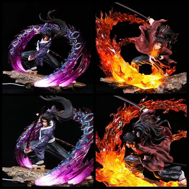 30cm Demon Slayer Anime Figure Gk Kokushibou /Tsugikuni Yoriichi Action Figure Kimetsu No Yaiba Figure Model Doll Toys With Light