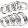 8-Piece Grooved Ring Blanks for Jewelry Crafting Stainless Steel Plain Rings for DIY Projects