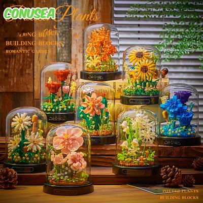 Diy Micro Blume Bausteine Mini Ziegel Partikel Ewige Leben Blumen Hause Dekoration Montage Puzzle Spielzeug Kinder Geschenk