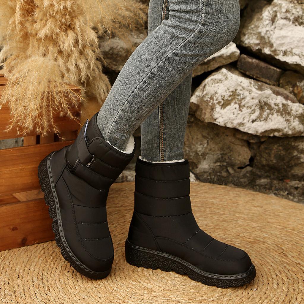 Snow Boots Woman Fashion Women Shoes Platform Shoes Woman Solid Mid Women's High Boots New Botas Mujer Winter Ladies Boots