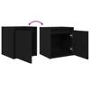 Wall Mounted Nightstand Black 38 X 34 X 40 Cm