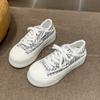 New Fashion Women's Thick Slippers with Baotou Women's Summer Outfit Spring and Autumn Slip-on White Canvas Shoes Zapatos Mujer