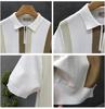 Men's Trendy British Color Block Stripe Ice Silk Polo Shirt