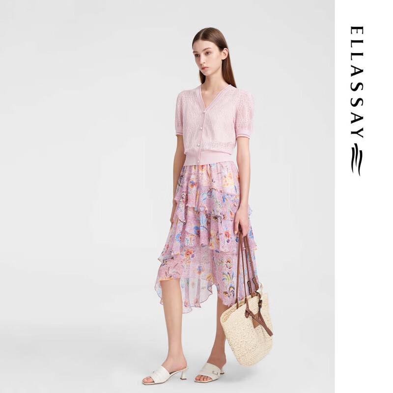 ELLASSAY Pearl Button V-Neck Knit Top for Women