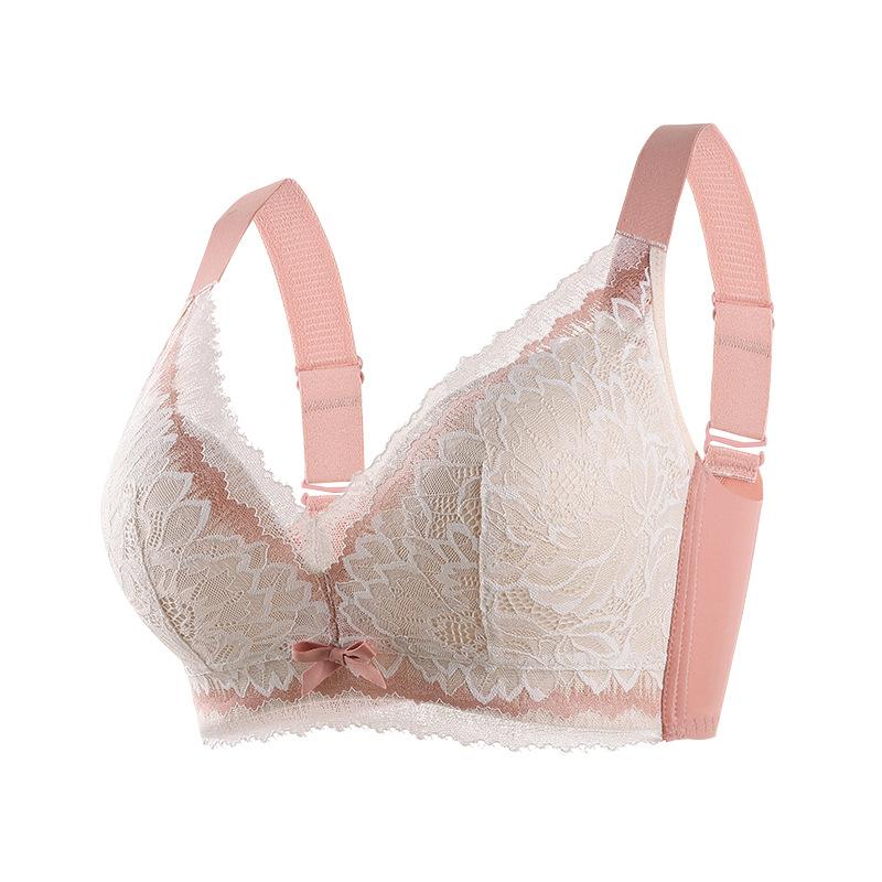

Lingerie Women s Bras Without Underwire Gathering Bra Breast Retraction Anti-sagging Anti-slip Large-sized Bra 34/75B рожевий