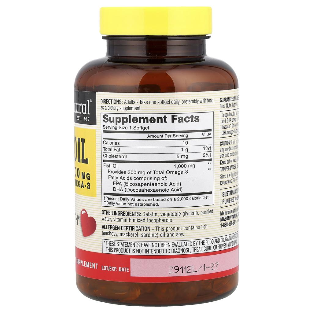 Fish Oil, 1,000Mg, 120 Softgels
