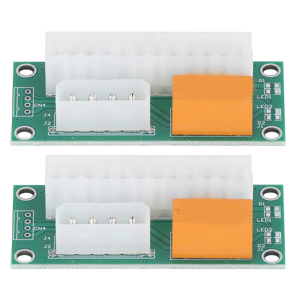 2 Stück Duales Netzteil Synchronisierungs-Starter IDE-Schnittstelle Dualer PSU-Adapter 4 Pin 24 Pin Dualer Stromanschluss für BTC Miner