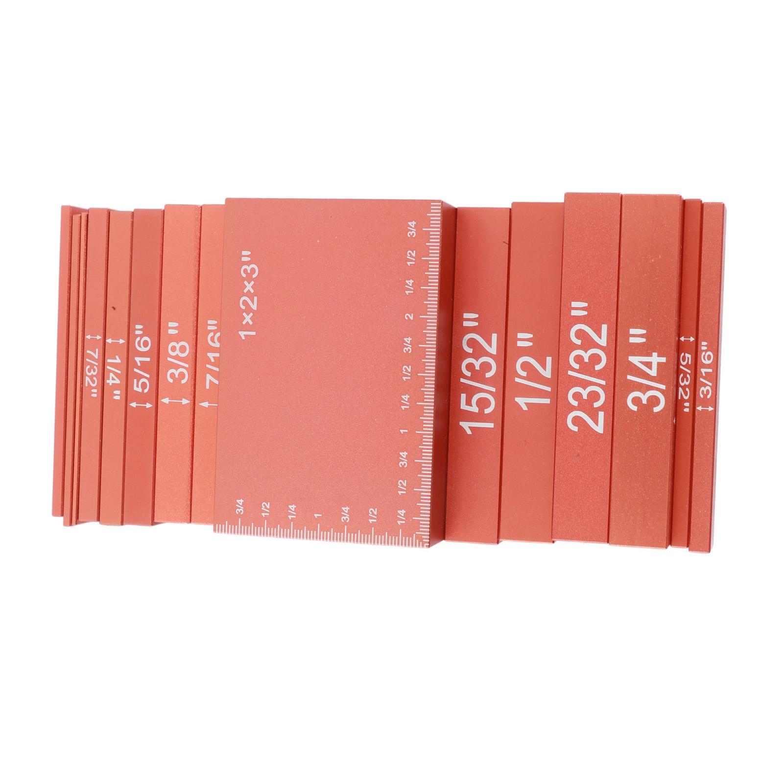 

15 шт. набор измерителей высоты алюминиевый сплав яркий цвет точный измерительный блок шкалы для деревообработки оранжевый